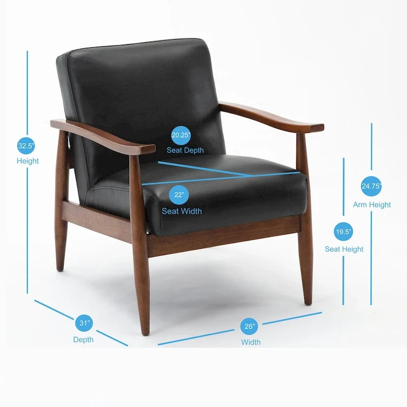 Fauteuil d'appoint Anna en similicuir avec base en bois de Greyson Living