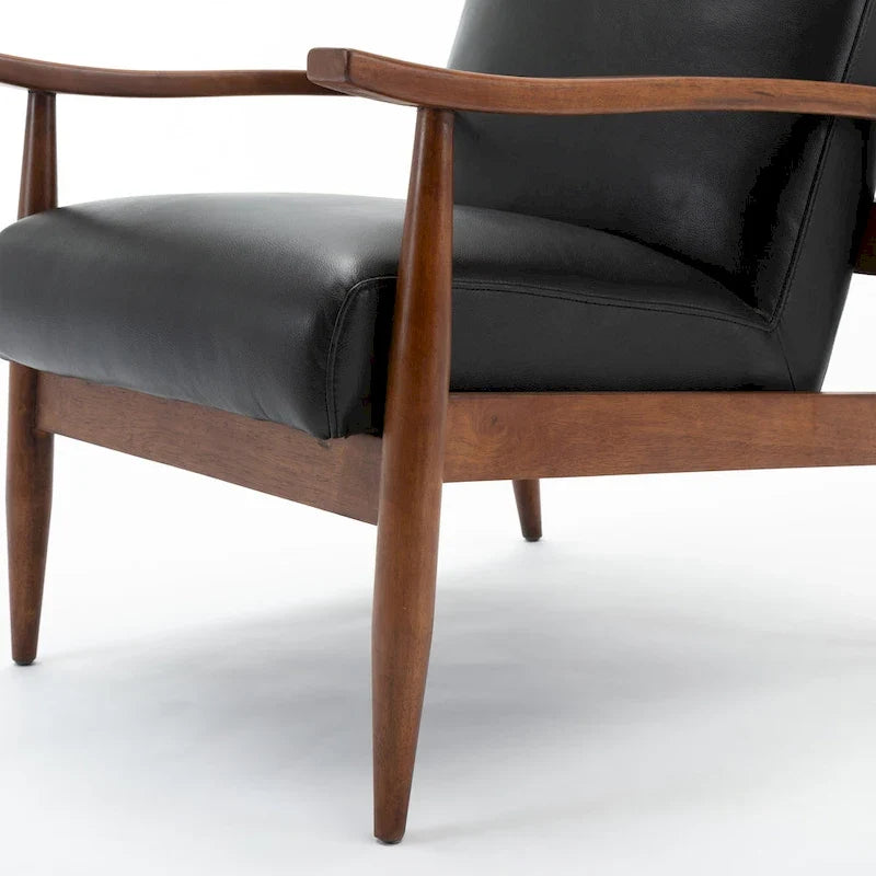 Fauteuil d'appoint Anna en similicuir avec base en bois de Greyson Living