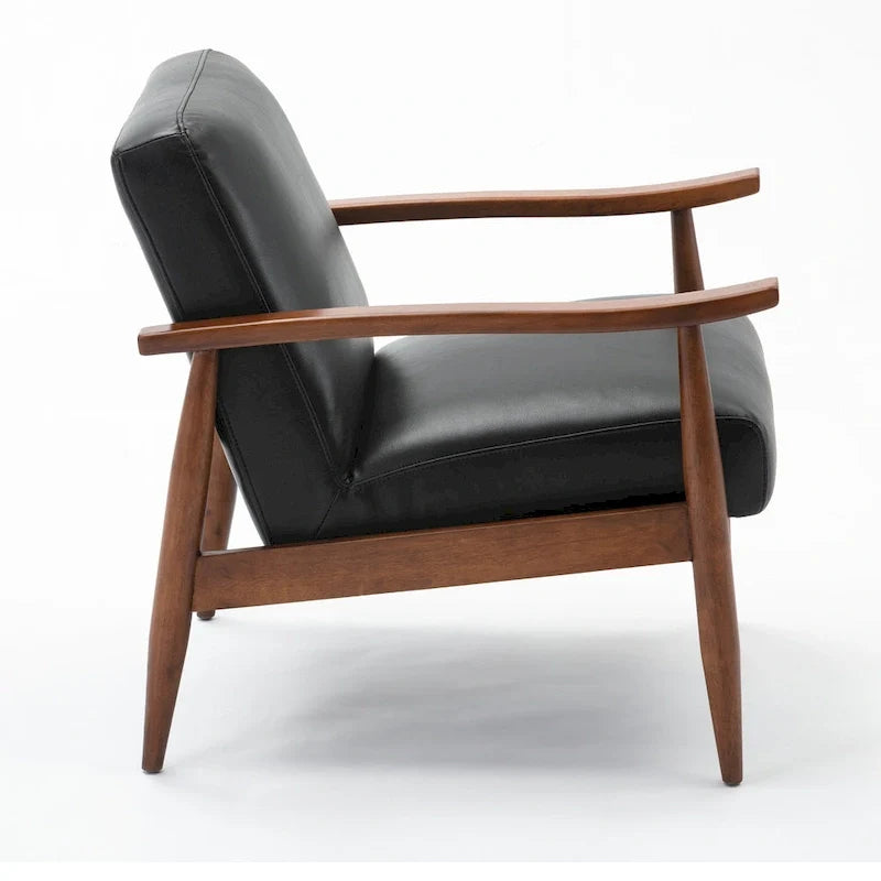 Fauteuil d'appoint Anna en similicuir avec base en bois de Greyson Living