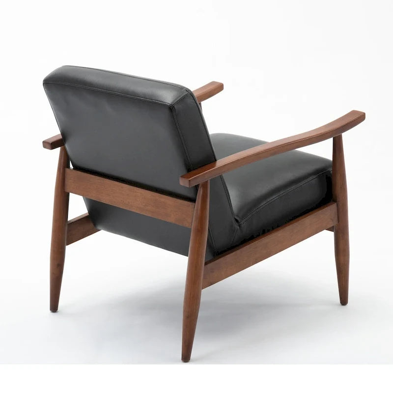 Fauteuil d'appoint Anna en similicuir avec base en bois de Greyson Living