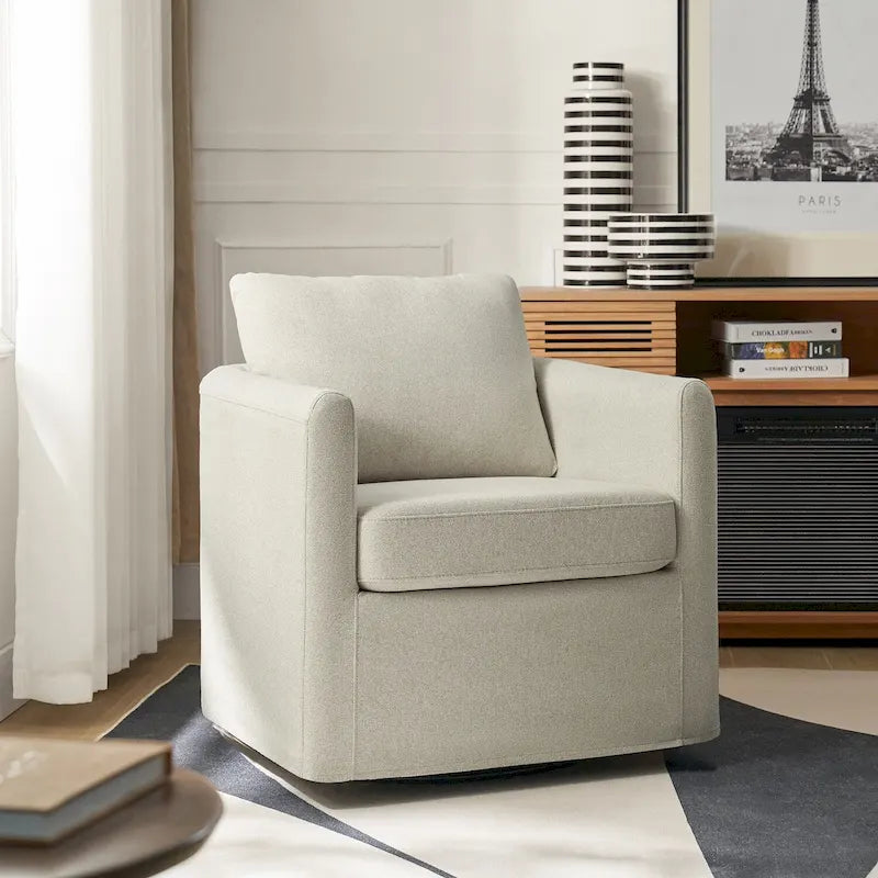Erkenbald Modern 360-Degree Swivel Chair with Removable Slipcover by HULALA HOME