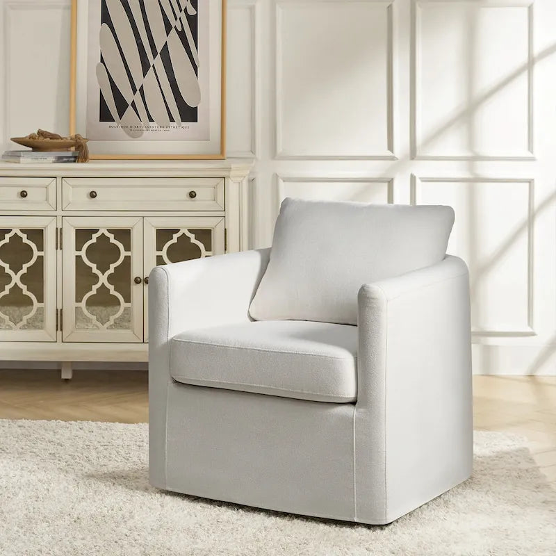 Erkenbald Modern 360-Degree Swivel Chair with Removable Slipcover by HULALA HOME