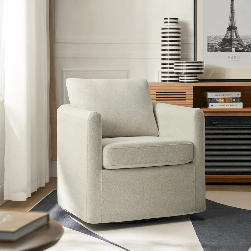 Erkenbald Modern 360-Degree Swivel Chair with Removable Slipcover by HULALA HOME