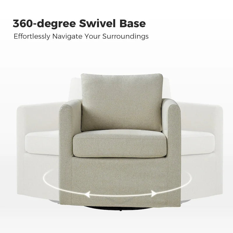 Erkenbald Modern 360-Degree Swivel Chair with Removable Slipcover by HULALA HOME