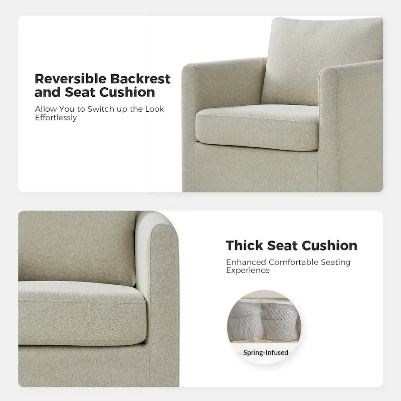 Erkenbald Modern 360-Degree Swivel Chair with Removable Slipcover by HULALA HOME