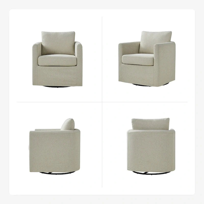 Erkenbald Modern 360-Degree Swivel Chair with Removable Slipcover by HULALA HOME