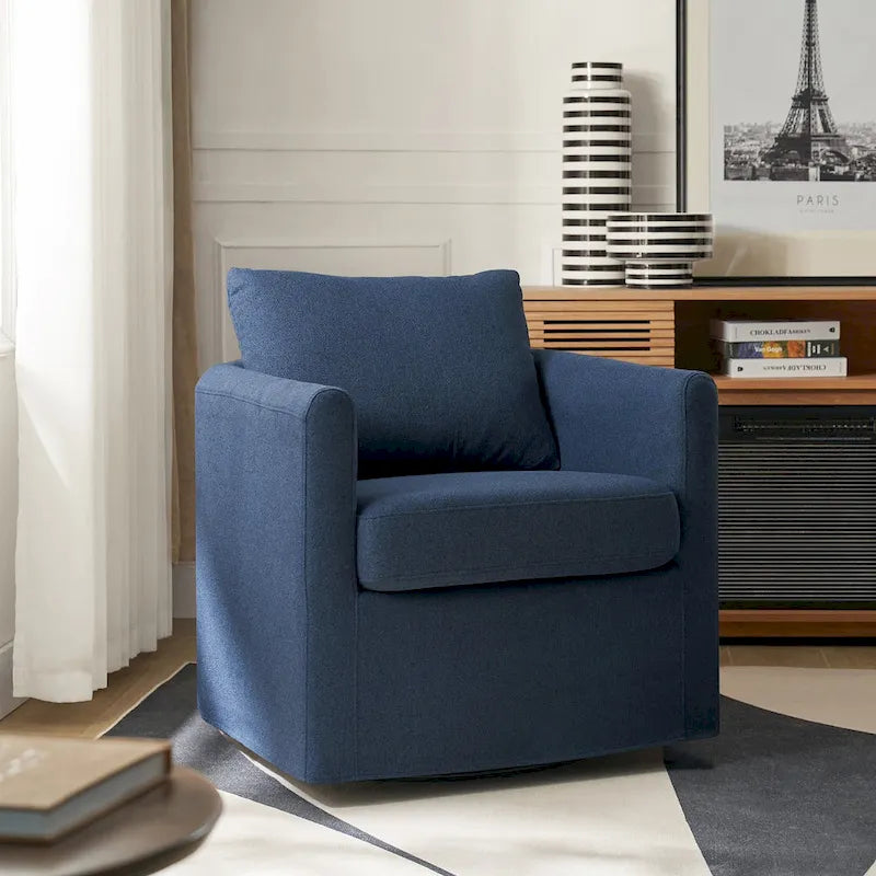 Erkenbald Modern 360-Degree Swivel Chair with Removable Slipcover by HULALA HOME
