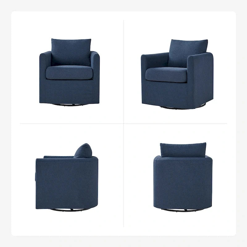 Erkenbald Modern 360-Degree Swivel Chair with Removable Slipcover by HULALA HOME