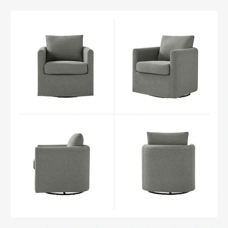 Erkenbald Modern 360-Degree Swivel Chair with Removable Slipcover by HULALA HOME