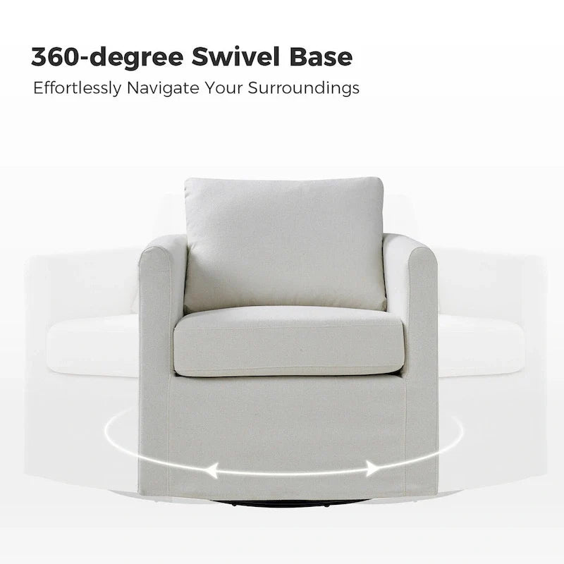 Erkenbald Modern 360-Degree Swivel Chair with Removable Slipcover by HULALA HOME