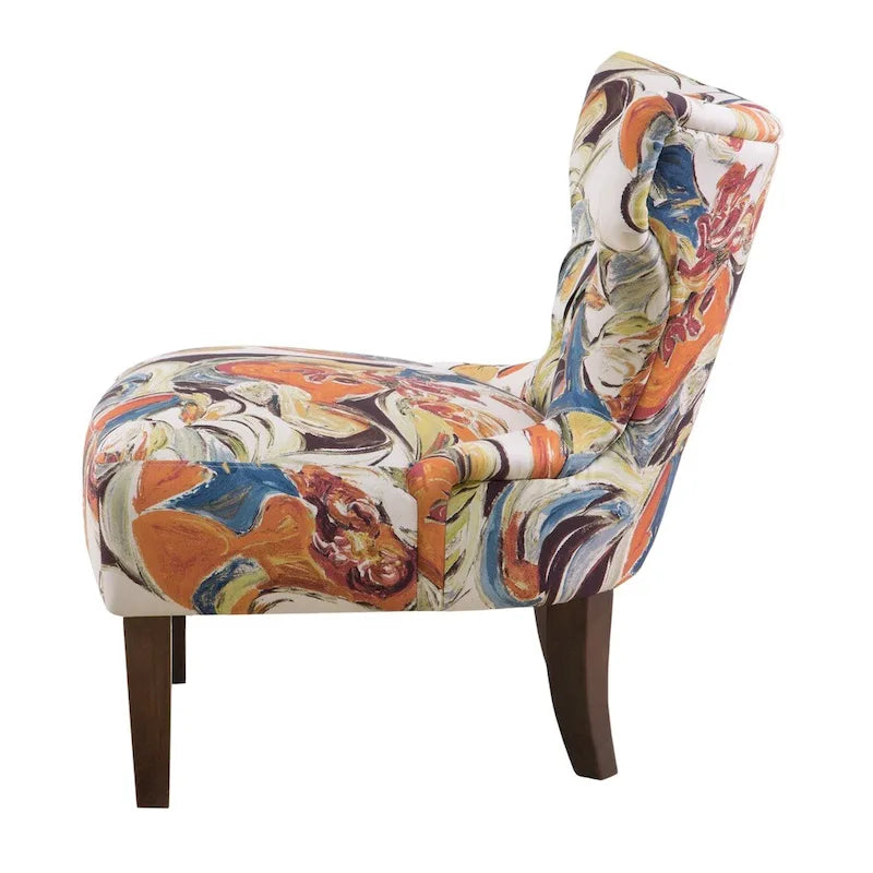 Madison Park Bree Hourglass Tufted Armless Chair