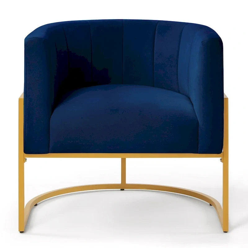 Accent Chair with Golden Metal Stand