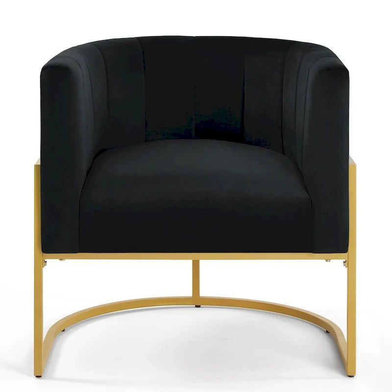 Accent Chair with Golden Metal Stand