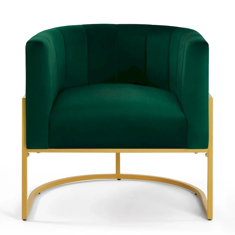 Accent Chair with Golden Metal Stand