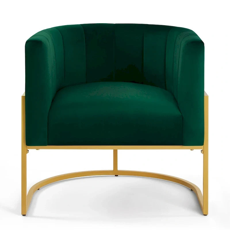 Accent Chair with Golden Metal Stand