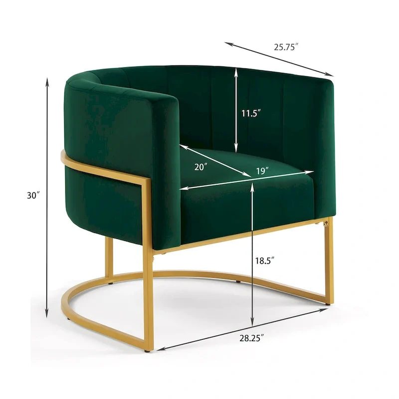 Accent Chair with Golden Metal Stand