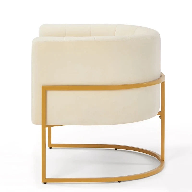 Accent Chair with Golden Metal Stand