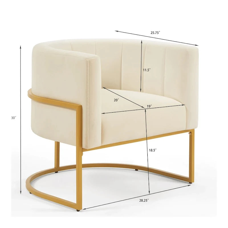 Accent Chair with Golden Metal Stand