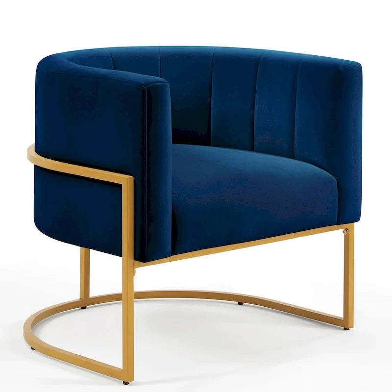 Accent Chair with Golden Metal Stand
