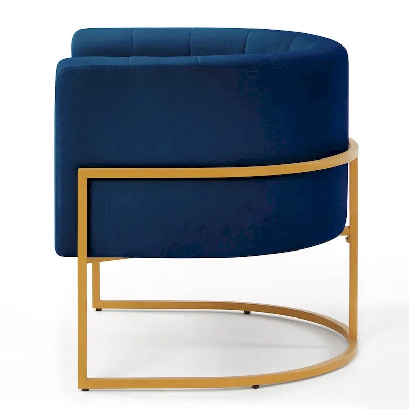 Accent Chair with Golden Metal Stand