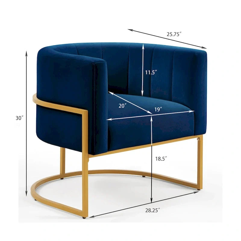 Accent Chair with Golden Metal Stand
