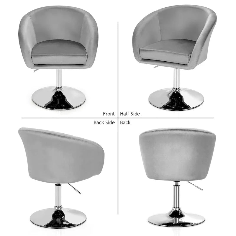 Chaise de coiffeuse réglable en hauteur, chaise de loisirs pivotante moderne en velours