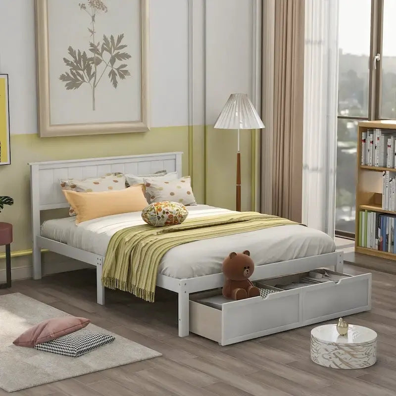 Letto a piattaforma moderno con cassetto sottoletto