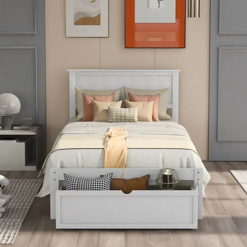 Letto a piattaforma moderno con cassetto sottoletto