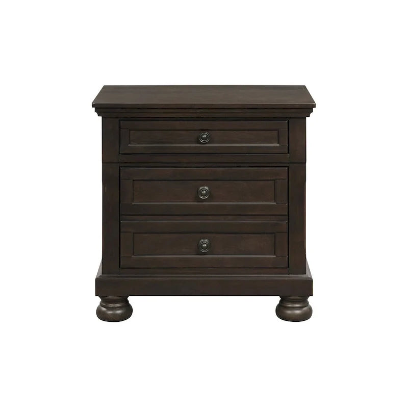 Ensemble de chambre à coucher Brandie à plateforme avec lit traîneau de rangement moderne, 6 pièces, brun grisâtre