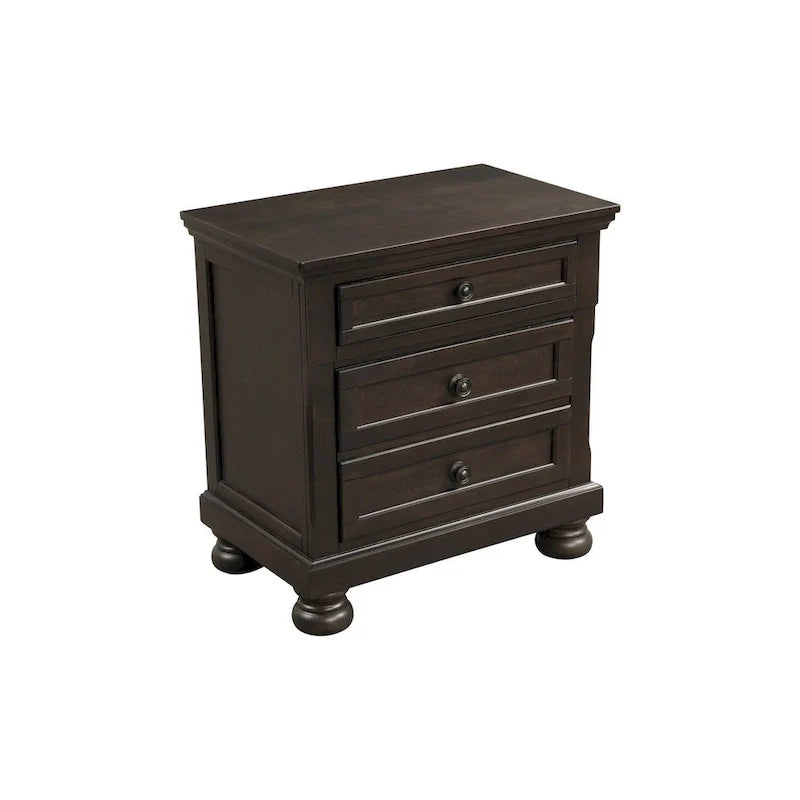 Ensemble de chambre à coucher Brandie à plateforme avec lit traîneau de rangement moderne, 6 pièces, brun grisâtre