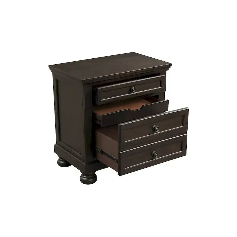 Ensemble de chambre à coucher Brandie à plateforme avec lit traîneau de rangement moderne, 6 pièces, brun grisâtre
