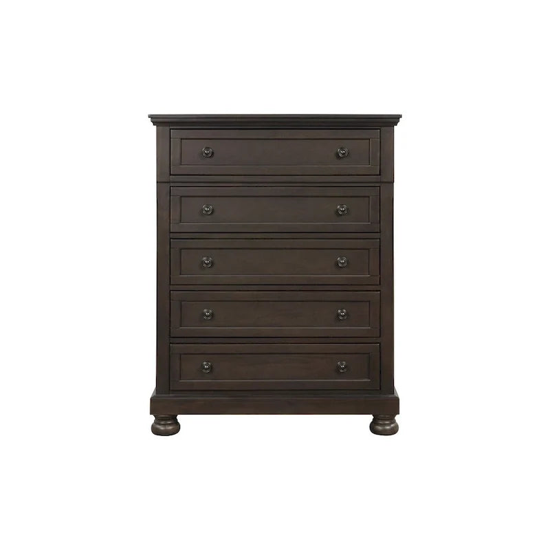Ensemble de chambre à coucher Brandie à plateforme avec lit traîneau de rangement moderne, 6 pièces, brun grisâtre