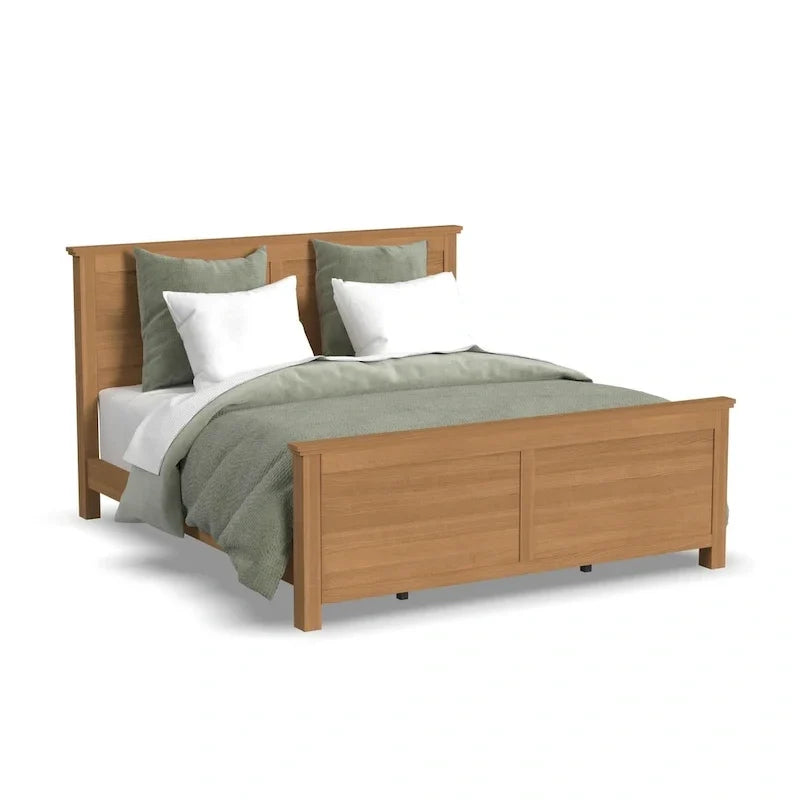 Lit King Size en Bois Marron Oak Park, Deux Tables de Chevet et Commode