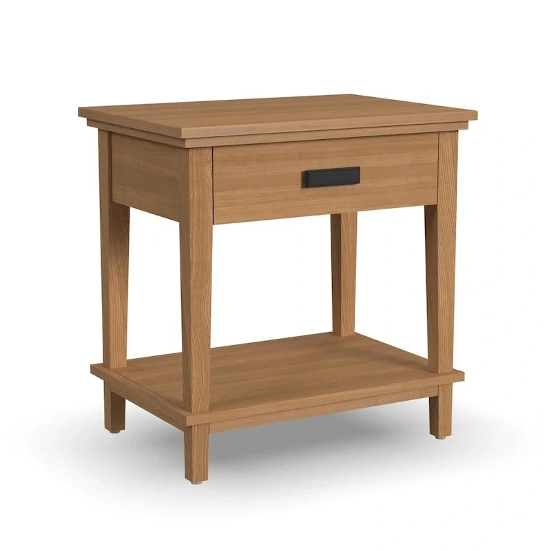 Lit King Size en Bois Marron Oak Park, Deux Tables de Chevet et Commode