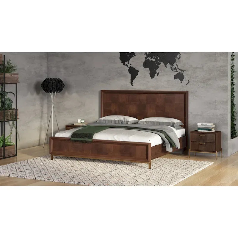Modrest Shane Modern Acacia & Brass Bed