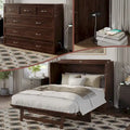 Lit escamotable coffre Northfield avec matelas, finition ambre brûlé