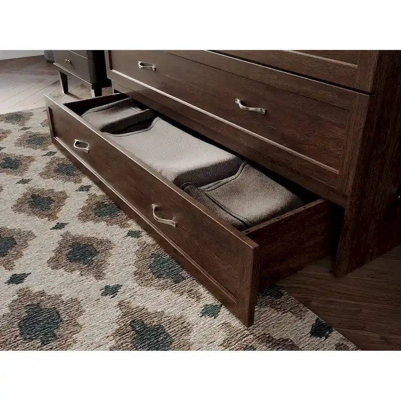 Lit escamotable coffre Northfield avec matelas, finition ambre brûlé