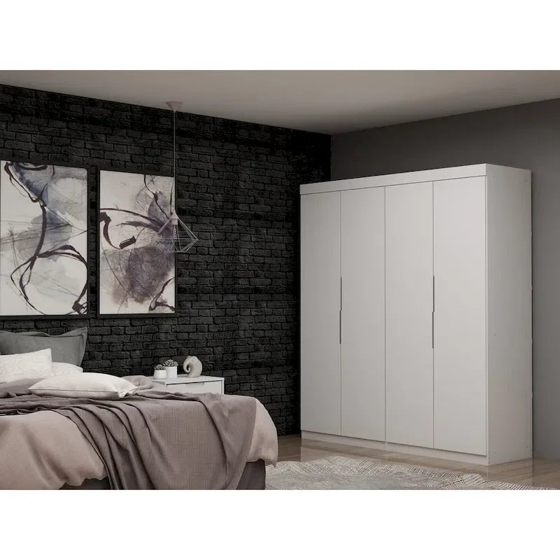 Armadio moderno a 2 sezioni Mulberry con 4 cassetti