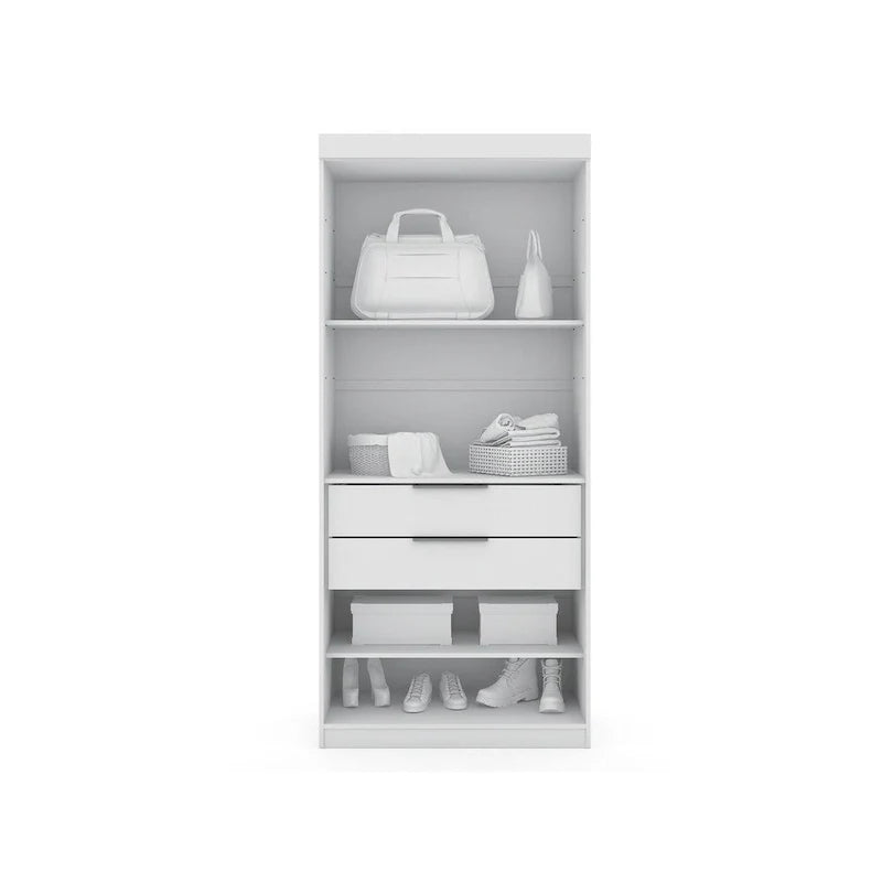 Armadio moderno a 2 sezioni Mulberry con 4 cassetti