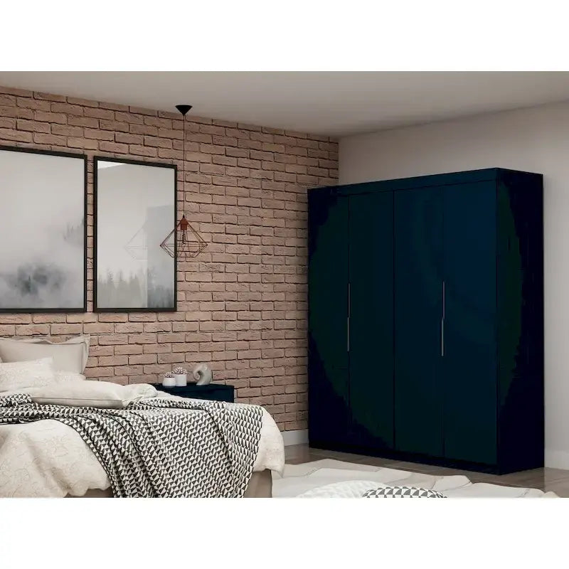 Armadio moderno a 2 sezioni Mulberry con 4 cassetti