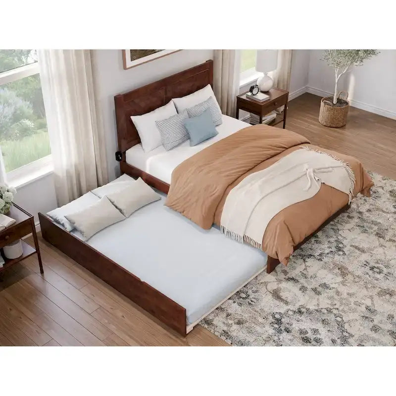 Letto matrimoniale Canyon con pediera abbinata e letto estraibile matrimoniale