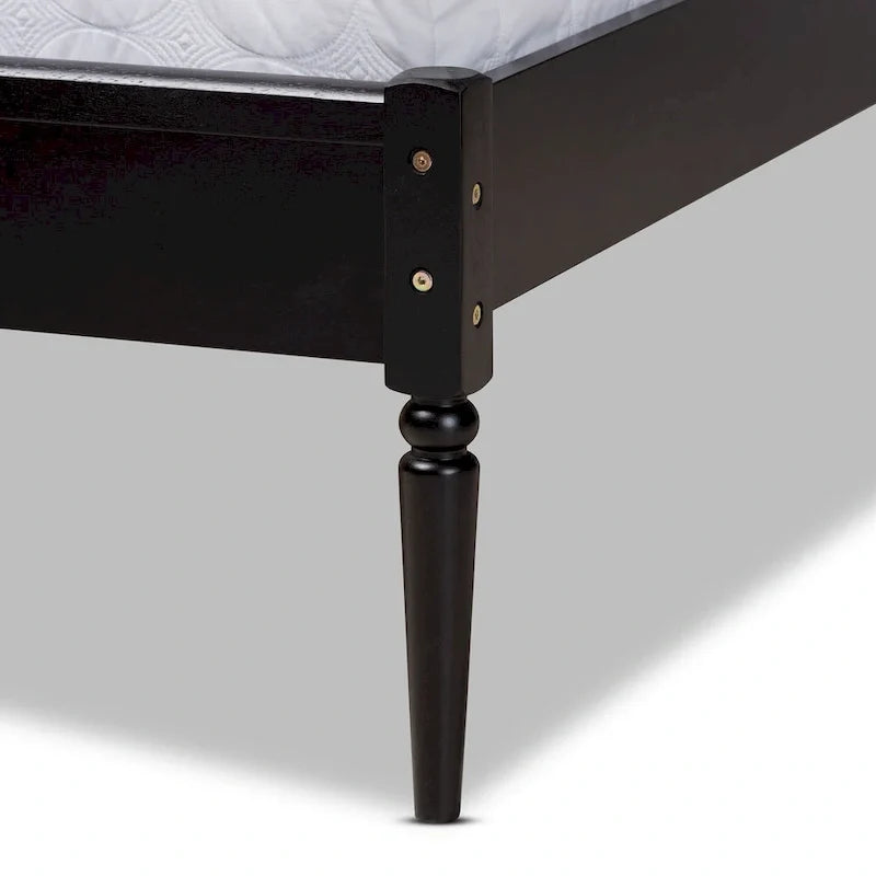 Letto a piattaforma Elston in rattan sintetico mid-century con base in legno - Antracite