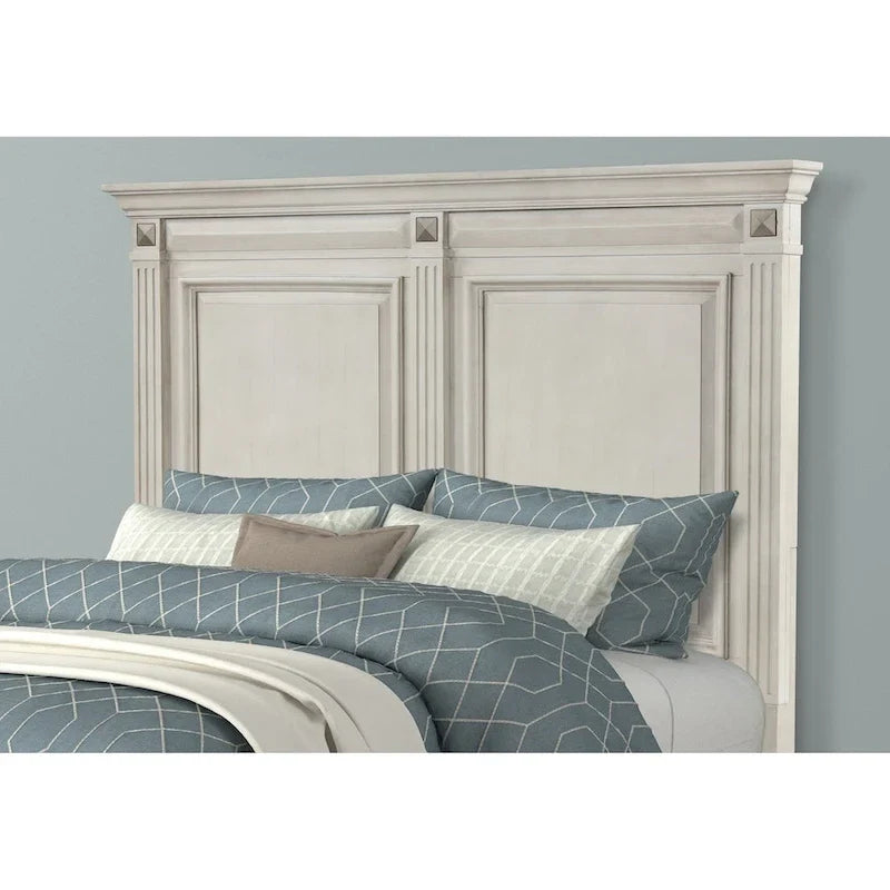 Lit à panneaux en bois Roundhill Furniture Renova, coloris parchemin vieilli