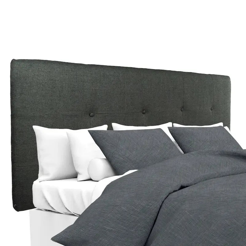 MJL Furniture Ali Testata imbottita Allure Charcoal con bottoni a trapuntatura profonda