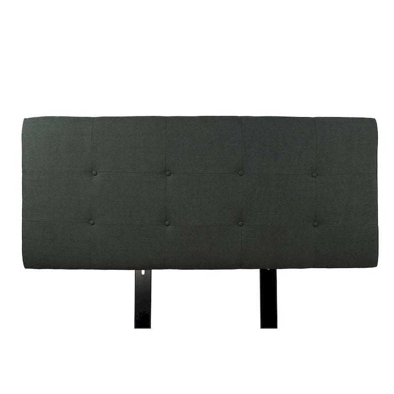MJL Furniture Ali Testata imbottita Allure Charcoal con bottoni a trapuntatura profonda