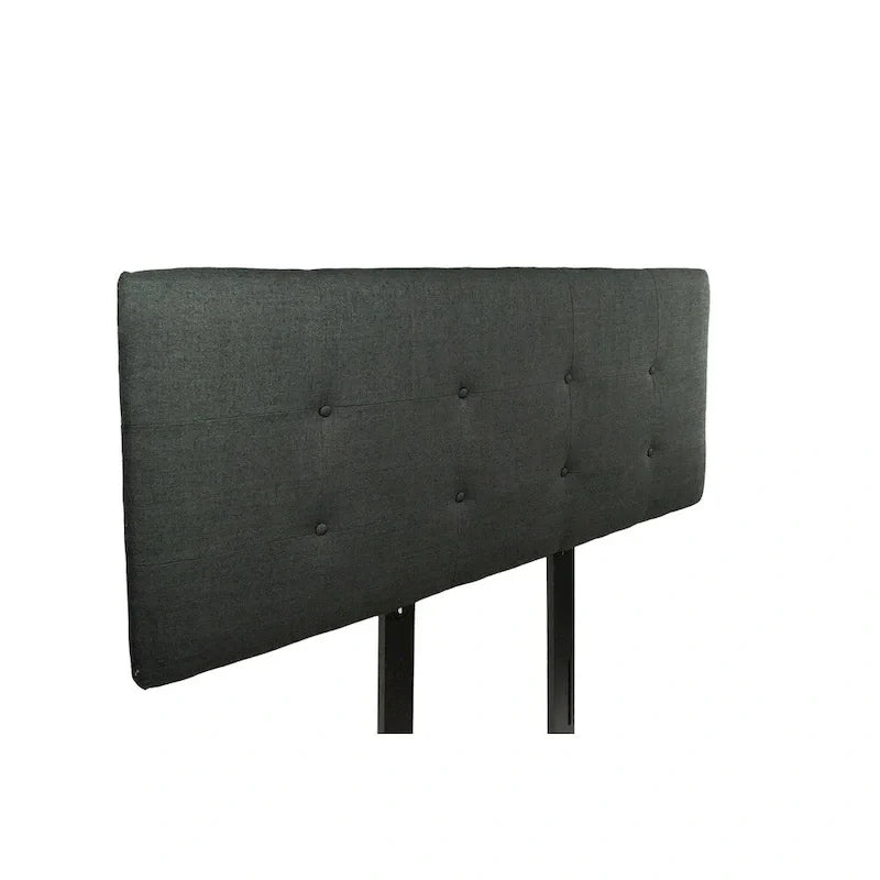MJL Furniture Ali Testata imbottita Allure Charcoal con bottoni a trapuntatura profonda