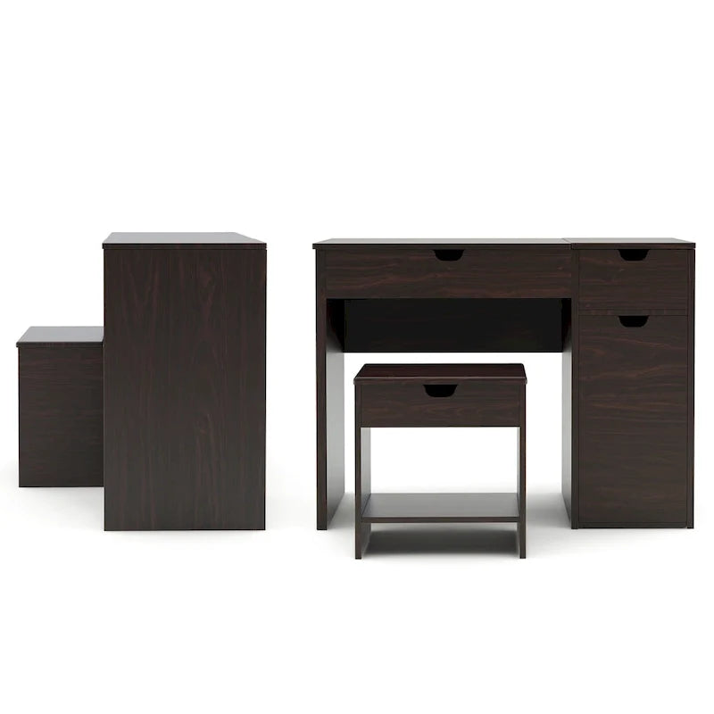 DH BASIC Moderno Noce 36 Mobile bagno con specchio e sgabello di Denhour