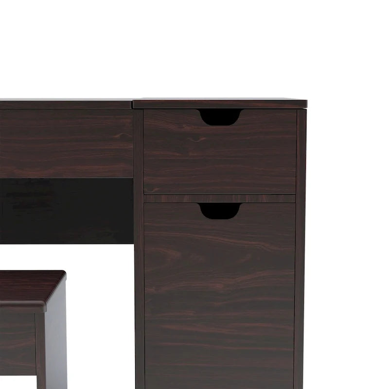DH BASIC Moderno Noce 36 Mobile bagno con specchio e sgabello di Denhour