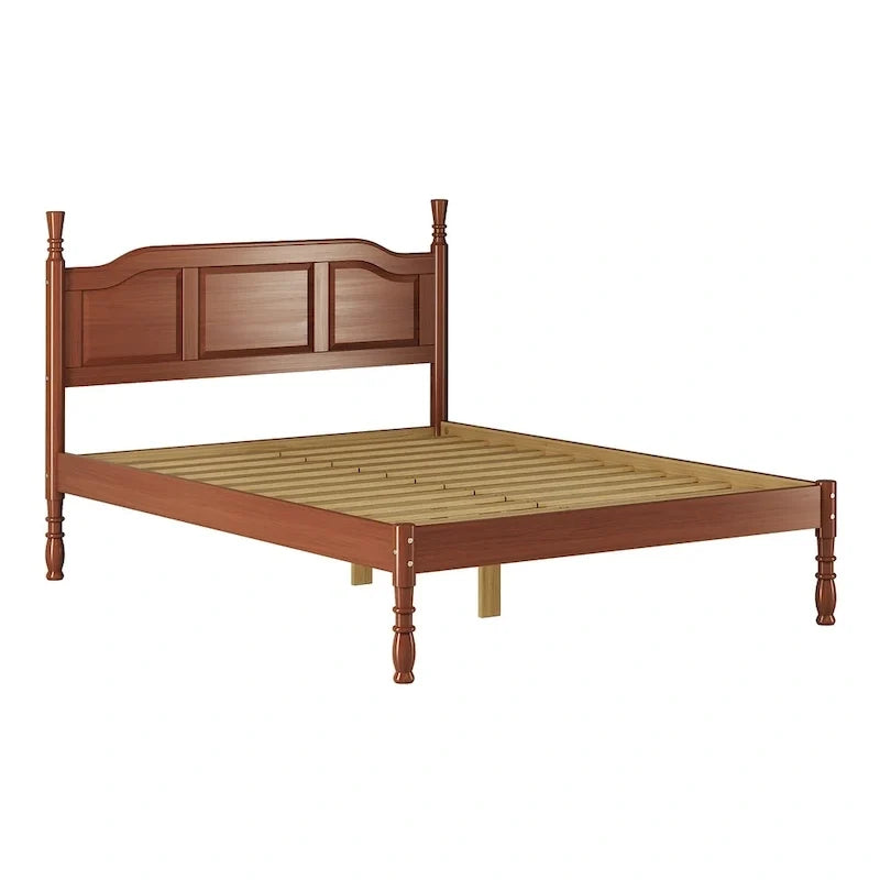Letto Queen Kyle di Palace Imports con pannello rialzato e montanti torniti in 100% legno massello