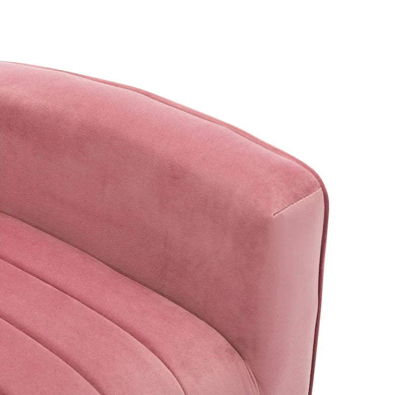 Fauteuil d'appoint confortable en velours avec dossier ailé et pieds en métal doré